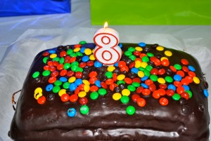 What do you mean the cake is lopsided? Look at the pretty colors!