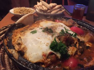 spinach with potatoes and poached eggs