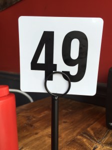 Our table number at Crave - perfect!