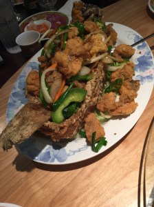 Whole flounder, salt and pepper